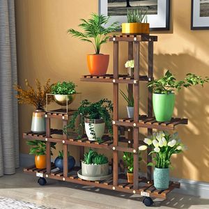 Kit de support de pot décoratif multicouche en <span class=keywords><strong>bois</strong></span> massif pour intérieur-extérieur maison balcon espace de vie jardinières de fleurs - Product Image 2