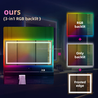 Miroir personnalisable avec lumière LED Couleur de la lumière LED Miroir intelligent Fonction de mémoire Paramètres d'éclairage personnalisés