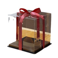 Boîte à gâteaux transparente complète deux en un 4 6 8 pouces impression d'estampage simple ou double couche pour la nourriture pour l'emballage de gâteau