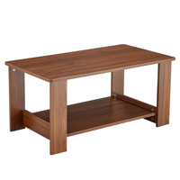 Table basse Aibike moderne vintage rustique marron, durable, écologique, en bois, avec panneau de rangement à plusieurs niveaux, pour salon, plateau en MDF 1