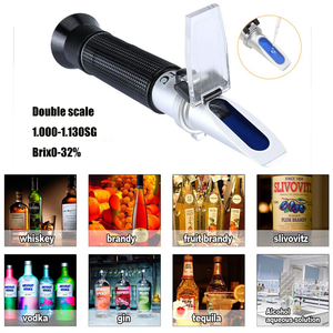 Refratômetro Handheld do vinho do fruto 0-32% Brix e refratômetros da cerveja 1.000-1.120SG com ATC - Product Image 5