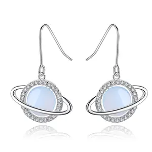 Wholesale Fashion 925 sterling Silver Dream Planet Hook Earrings For Women EY4861