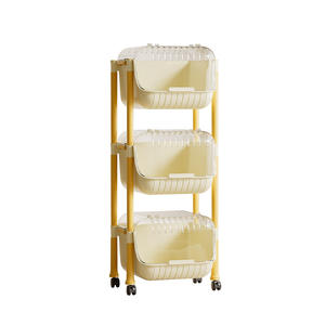Estante de Almacenamiento para Cocina de Tres Niveles con Tapa, Organizador de Plástico Multifuncional para Dormitorio, Cocina, Baño, Diseño Minimalista - Product Image 3