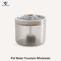 Fontaine à eau pour animaux de compagnie avec débit en cascade, fontaine à boire automatique pour chat et chien avec bec verseur en cuivre, réservoir givré