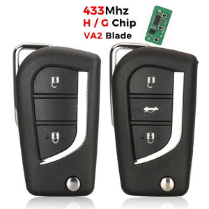 Clé télécommande pliable Jingyuqin à 2-3 boutons pour <span class=keywords><strong>Toyota</strong></span> Corolla, <span class=keywords><strong>AYGO</strong></span>, Verso, Avensis, Citroën C1 (modèle 108) avec puce H/G 433 MHz - Product Image 1