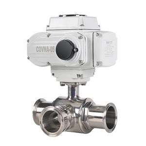COVNA DN40 Válvula de Bola Sanitaria de Acero Inoxidable de Grado Alimenticio de 1.5 Pulgadas, 3 Vías, Puerto en L, 220V CA, con Abrazadera Tri-Clamp y Motor - Product Image 6