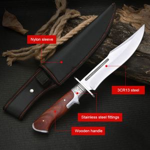 Couteau de chasse à lame fixe en acier inoxydable personnalisé OEM, manche en bois de santal, couteau de survie durable pour l'extérieur - Product Image 2