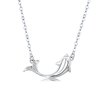 Give Daughter Sea Gift Collier dauphin pendentif animal océan en argent sterling 925