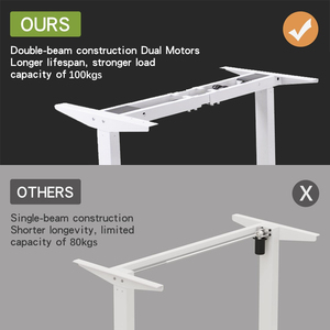 Luxo Ajustável Dual Motor Desk Modern Office Home Furniture Madeira Metal Aço Dobrável para Uso Escolar Mesa Elegante Computador - Product Image 6