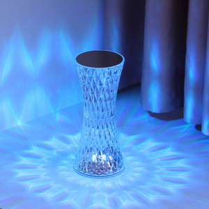 Lampe de table tactile moderne à piles rechargeables, 16 couleurs, en cristal, lumière rose, pour fêtes - Product Image 3