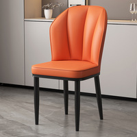 Chaises et tabourets de salle à manger modernes et minimalistes en cuir PU rembourrés avec pieds en métal pour la maison, les restaurants et les hôtels