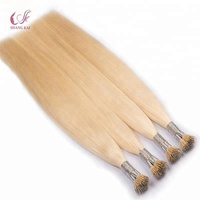 Offre Spéciale Prix Usine Extensions de Cheveux Humains Russes à Pointe Nano Kératine pour Femmes, Cheveux Vierges Naturels Invisibles 100% Humains à Fusionner
