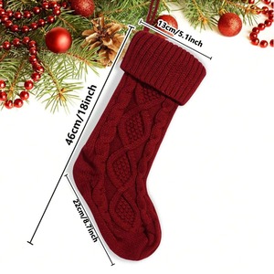 Winter Cable Knitted <b>Christmas</b> <b>Stocking</b> Custom Design Gift Socks Xmas Tree Hanging Decoration <b>Christmas</b> <b>Stockings</b> 2025 - Product Image 3