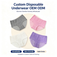 Vente en Gros de Culottes pour Femmes en Coton Biologique, Sous-Vêtements Jetables pour Dames