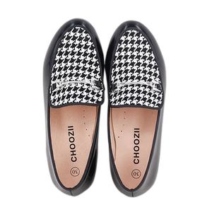 थोक काले उच्च शीन चमड़े + Houndstooth चमड़े बच्चों बच्चों बकसुआ मवाली जूते - Product Image 5