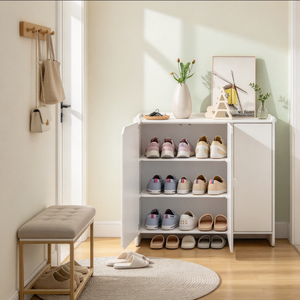 Mueble Zapatero Moderno para Entrada con Estantes Abiertos y Puerta Lateral para Pasillo o Dormitorio - Product Image 1