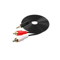 Câble audio personnalisé à gaine en PVC plaqué or 3.5mm mâle vers 2x RCA mâle pour lecteur DVD avec résolution 4K
