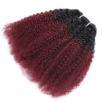 Vente en gros de cheveux humains vierges brésiliens à cuticules alignées 1B/99J, paquet de cheveux humains afro frisés et bouclés