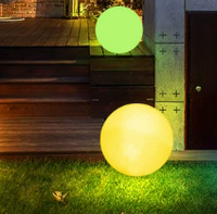 Lampe sphérique LED RGB de 12 pouces, boule de lune, sans fil, rechargeable, émettant de la lumière blanche, pour l'éclairage extérieur