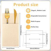Serviettes de table jetables 1 pli en papier Airlaid, style sac, couleur personnalisée, 12''x17'', 6 plis, blanches