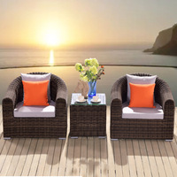 Moderner Rattan-Sessel für den Außenbereich, wasserdicht, mit UV-beständigem Finish und schnell trocknenden Kissen