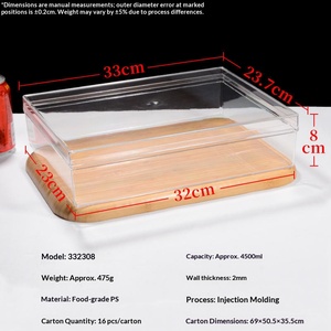 Caja de plástico transparente grande y gruesa de calidad alimentaria para tiramisú con tapa, contenedor multiusos para llevar postres y bocadillos - Product Image 5