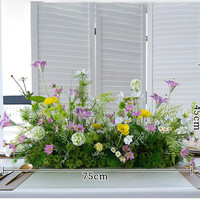 Centre de table floral artificiel de style européen avec fausses fleurs pour longue table à manger, décoration de mariage à domicile