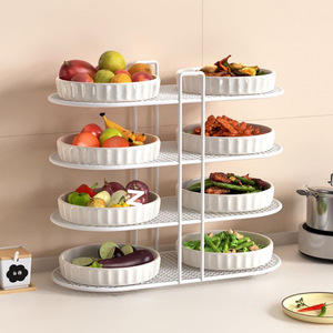 Étagère à vaisselle multi-niveaux pour cuisine, étagère de préparation alimentaire portable multifonctionnelle pour comptoir, étagère de rangement pour ingrédients de hot pot - Product Image 1