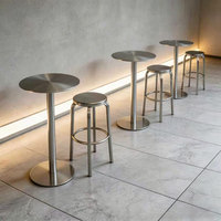 Table de salle à manger ronde de luxe de haute qualité, diamètre 50 cm 60 cm, en acier inoxydable, table de bar, utilisation en salon, mobilier de bar et de restaurant