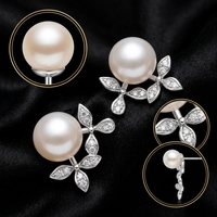 Grandes boucles d'oreilles rondes en perles pour femmes, bijoux à perle unique, design fixe, accessoires quotidiens simples et élégants