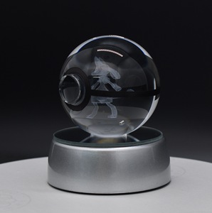 Vente directe en dropshipping, boule de cristal de 5 cm, <span class=keywords><strong>image</strong></span> de dessin animé en 3D, figurine Poke Ball, boule de cristal LED, jouets cadeaux - Product Image 5
