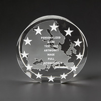 Neelpure 187965 Mapa de Europa Redondo en Cristal K9 Grabado con Láser, Placa de Disco con Patrón Personalizado