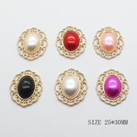10 pièces/sac 25*30mm rond alliage fleur plaque boucle à la main bijoux à bricoler soi-même vêtements accessoires
