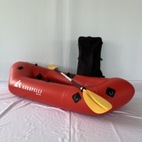 Bateau à rames gonflable en PVC léger Pack d'eau blanche radeau gonflable pour 1 personne Packraft/vélo radeau pagaie Kayak