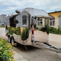Camions de restauration multifonctionnels certifiés DOT en acier inoxydable pour usage agricole, remorques à barre de traction, chariots à hot-dogs