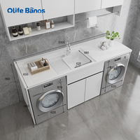 Haute qualité écologique espace moderne aluminium balcon armoire à linge ensemble double machine à laver sèche-linge armoire