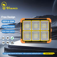 Projecteur solaire d'urgence à haute luminosité 100W, batterie solaire, extérieur, camping, IP66, étanche, ABS, projecteur LED solaire