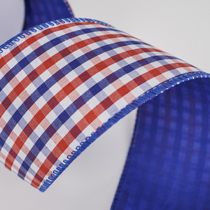 Großhandel 2,5 Zoll Doppelseitiges Buffalo Independence Day Band Nationalfeiertag Polyester Gartenflagge Dekoration Kariertes Drahtband - Product Image 6