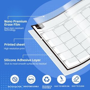 Tái Sử Dụng Hàng Tuần Hàng Tháng Lịch Trình Kế Hoạch Bảng Trắng Thể Loại Silicone Lịch Có Thể Tháo Rời Pet Nam Châm Để Làm Danh Sách Cho Nhà Văn Phòng Sử Dụng - Product Image 3