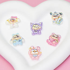 Venta al por mayor personalizado lindo disfraz de dibujos animados hecho a mano DIY resina encantos para crema pegamento teléfono caso horquilla Accesorios Materiales - Product Image 4