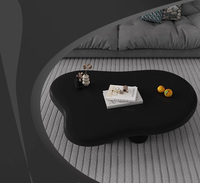 Table basse de salon nuage en forme de nordique meubles design d'art appartement noir table basse en bois de style wabi-sabi