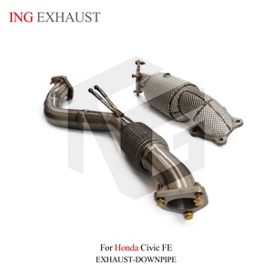 ING <span class=keywords><strong>Tubo</strong></span> <span class=keywords><strong>di</strong></span> <span class=keywords><strong>Scarico</strong></span> Anteriore in Acciaio Inox ad Alte Prestazioni per Honda Civic FE 11a Generazione 1.5T Turbo con Scudo Termico - Product Image 4