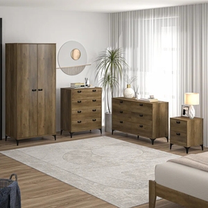 <span class=keywords><strong>DECOHOME</strong></span> Armoire moderne à 3 portes battantes, 3 tringles de suspension, deux options de couleur, avec système anti-chute pour rangement de chambre - Product Image 2