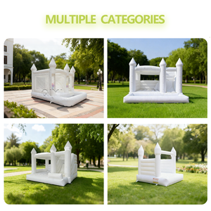 Château gonflable blanc avec toboggan, petit modèle, pour extérieur, en PVC, pour jardin, fête, château de saut gonflable - Product Image 5