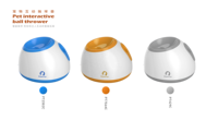 Lanceur de balles automatique pour chien, écologique, blanc et jaune, lanceur de balles interactif, portée de lancement de 3/6/9 m, matériau ABS, 3 balles de tennis