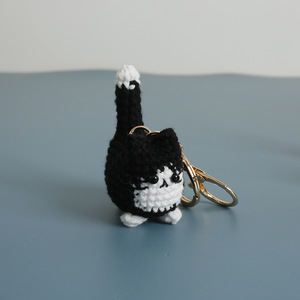 <span class=keywords><strong>Llavero</strong></span> de Gato Tejido a Crochet <span class=keywords><strong>Amigurumi</strong></span> Hecho a Mano para Mujer, Lindo <span class=keywords><strong>Llavero</strong></span> de Gatito Tejido a Crochet, Colgante para Llaves de Coche, Amuleto para Bolso, Regalo - Product Image 6