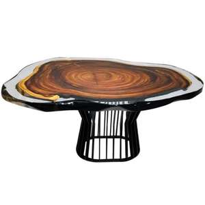 Hypnos personnalisé fait à la main moderne en noyer Table à manger Base en métal Temps de production plus long pour des meubles d'entrepôt de maison de qualité supérieure - Product Image 1