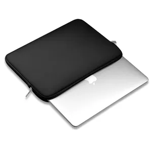 Capa com zíper para laptop e macbook, bolsa de neoprene com logotipo personalizado com zíper de 12 13 14 15 15,6 polegadas à prova d'água