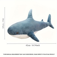Poupée requin mignon en peluche longue jeter oreiller poupée cadeau d'anniversaire coussin requin en peluche