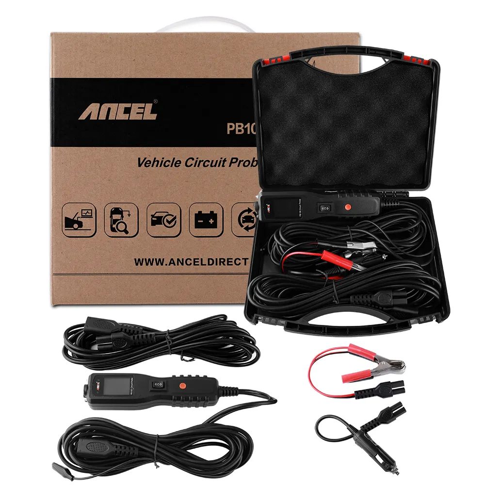 Ancel PB100 Professional Power Circuit Probe Tester Sistema Elétrico Tester Circuito Digital Voltage Meter Ferramentas Diagnóstico